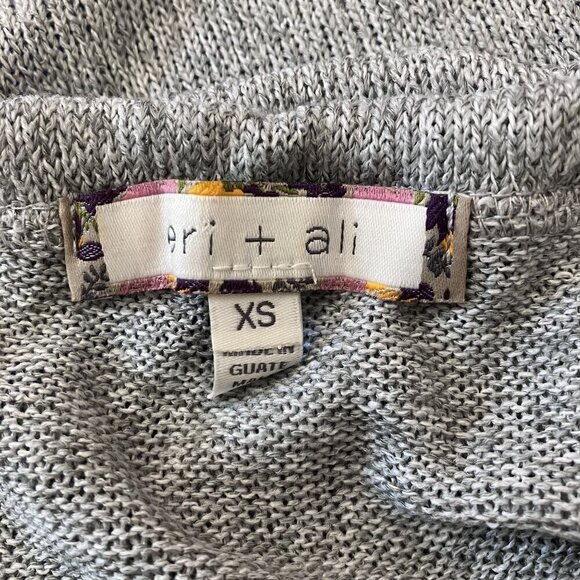 Eri + Ali Silver Gray Naples Off-the-Shoulder Fold-over Sweater Size XS - Picture 3 of 5